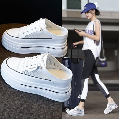 Platform Mule Sneakers for Women Backless Chunky Sneakers Breathable Mesh Fashion Slip On Shoes3