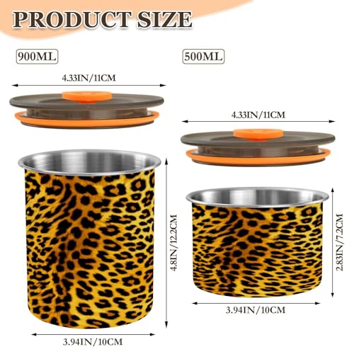 Envase hermético de acero inoxidable con diseño de leopardo miniatura 2