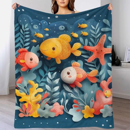 Couverture velours peluche épaulards 3D flanelle ultra douce