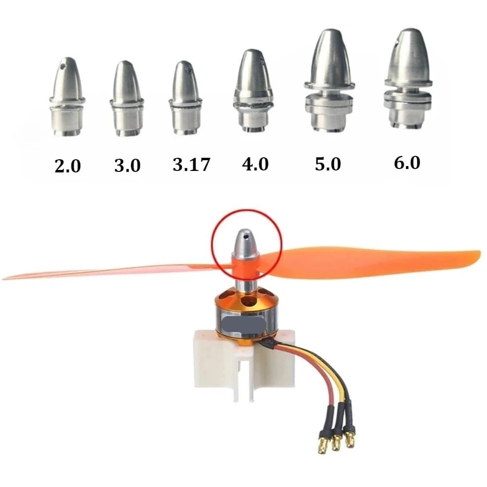 Adaptador hélice bala aluminio M5-M8 motor avión RC