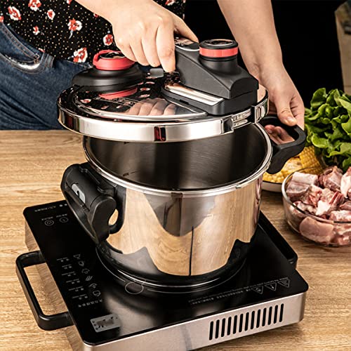 Compatible With Gas And Induction Cooker Pressure Cooker,6L Stainless Steel Pressure Cooker,With Release Valve 2 Gear Adjustment,Suitable For Kitchen/Hotel/Home #TOP1