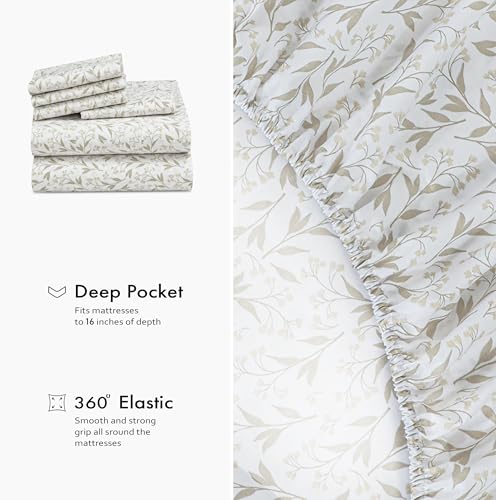 RUVANTI 100% Cotton Twin Sheets, Percale Twin Sheet Set, Botanica Living by RUVANTI - Used condition - Image 7