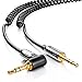 Produktbild deleyCON 60cm Stereo Audio AUX Klinkenkabel Spiralkabel - 3,5mm Stecker zu 3,5mm Stecker 90° Abgewinkelt - Vergoldete Anschlüsse - Kompatibel mit MP3Player Smartphone Tablet TV HiFi