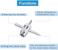Vista 5 de Riseuvo 6Pcs Tire Valve Stem Removal Tool - Single and Double Heads Valve Core Remover, 4-Way Valve Tool Great Tire Repair Tool, 10pcs Valve Stem