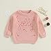 Infant Newborn Baby Christmas Sweater Cute Candy Cane Warm Knitted Sweater Top Toddler Fall Winter Clothes (Pink Jolly, 0-3 Months)