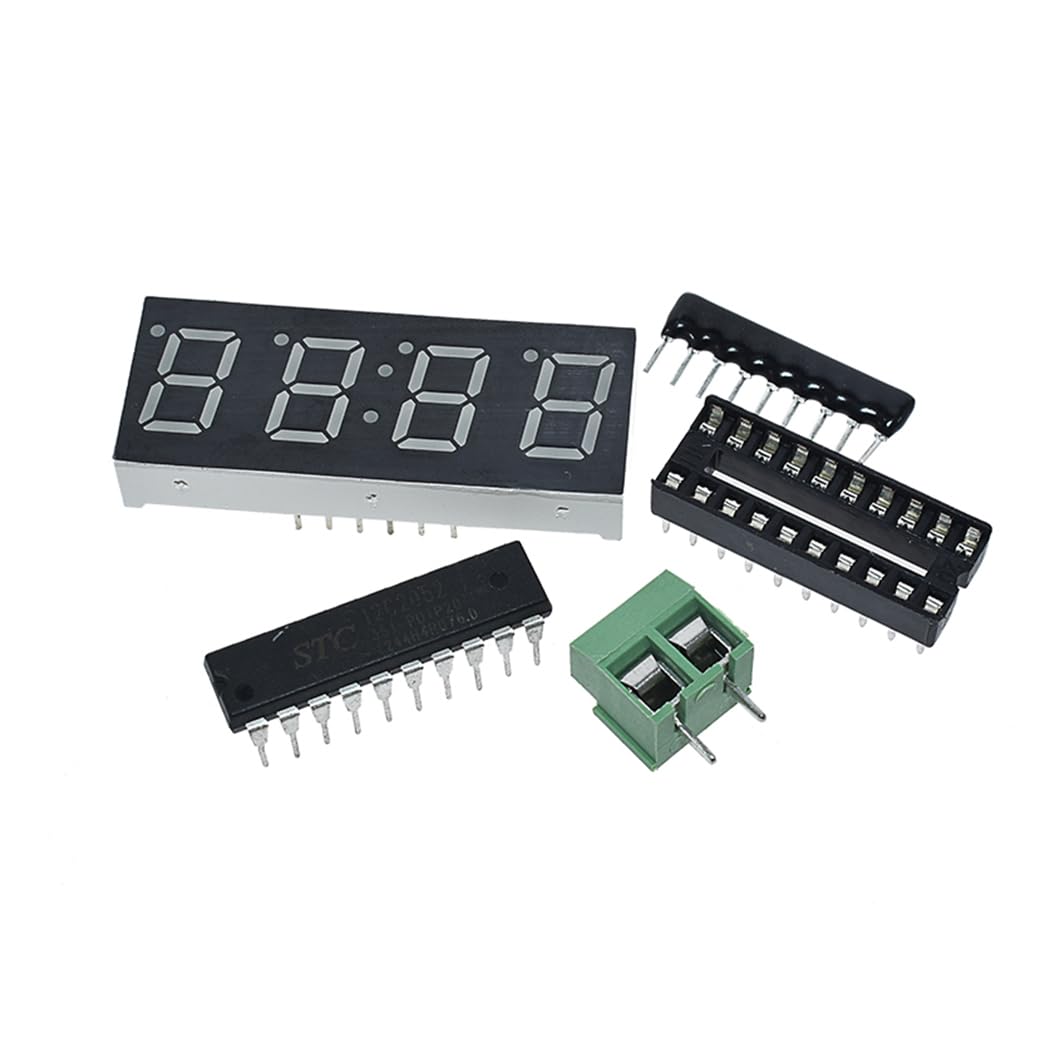 HiLetgo 2pcs AT89C2051 Digital LED Display Electronic Clock DIY Kit 0.56 Inch 4 Bits Electronic Clock Production Suite DIY Kit Red LED Tube 3V-5V