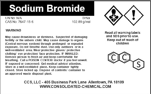 Sodium Bromide - High Purity Industrial and Laboratory Grade - Water Treatment, Photographic Processing, Chemical Industry, Laboratory Regent - 250g