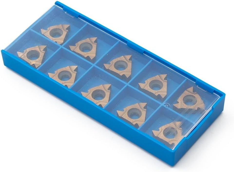 CNC Lathe Threading Tool Holder 10pcs 16ER AG60 BP010 Carbide Inserts Set For External Turning