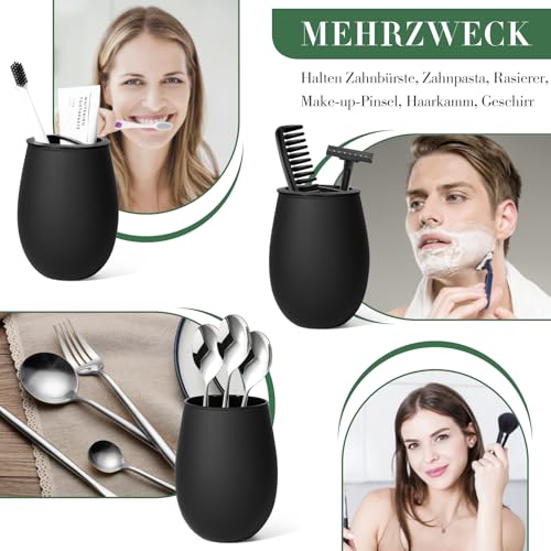 GMISUN Schwarz Badezimmer-Set, 3-teiliges Badezimmer-Zubehör, 350 ml schäumender Seifenspender-Set, Zahnputzbecher und Seifenschale-Set, geeignet für Bad, Waschbecken, Flüssigseifenspender