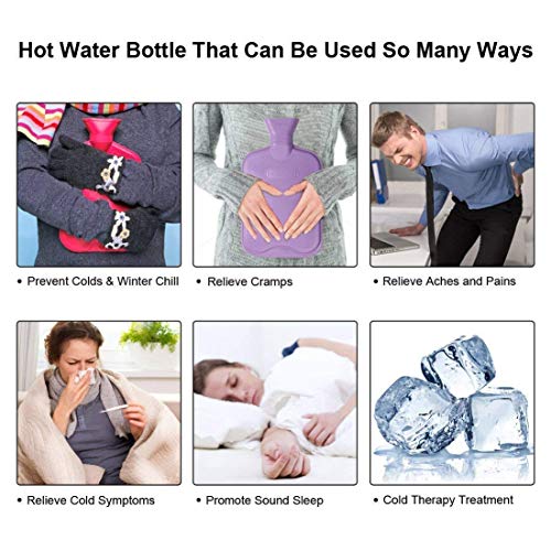 Hometop Classic 2 Liters Rubber Hot Water Bottle With 2 Replaceable Covers, Great For Pain Relief, Hot And Cold Therapy #TOP7