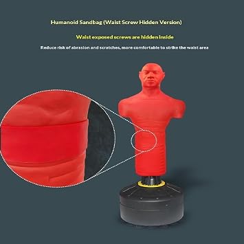Freestanding Human-Shaped Punching Bag, Heavy-Duty Silicone Dummy for Boxing, Kickboxing & Martial Arts Training with Stable Base