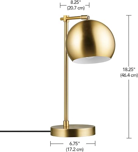 Miniatura 8 de Globe Electric 52915 Molly - Lámpara de escritorio de 18 pulgadas, latón mate, cable de tela negra, interruptor basculante de encendidoapagado en