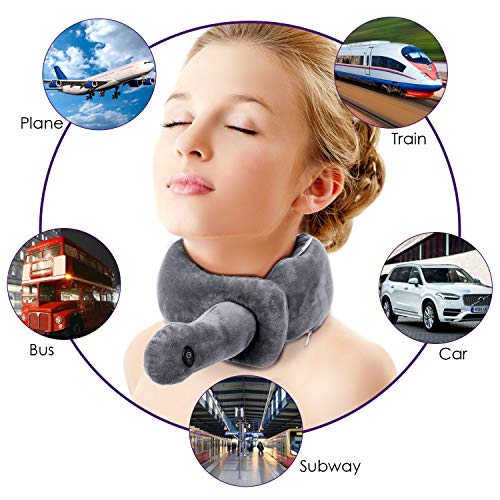 Lomitech Travel Pillow/Vibration Wrap Neck Massage,Airplane Pillow Portable Battery Operated Adjustable Vibrating Pillow For Neck Pain Relief,Gift For Parents(Vibration) #TOP5