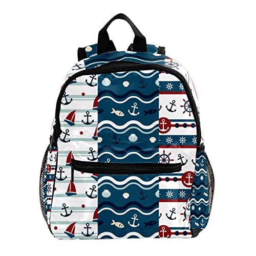 Sac à dos marin à motif ancre et voilier pour l'école
