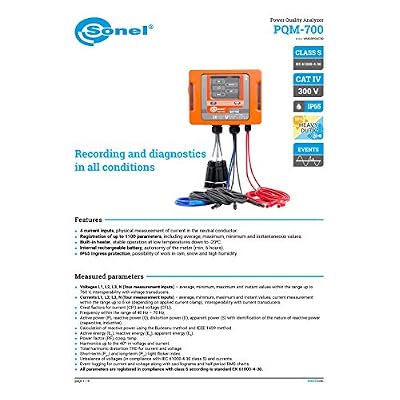 Sonel PQM-700 PQA محلل جودة الطاقة 760 فولت