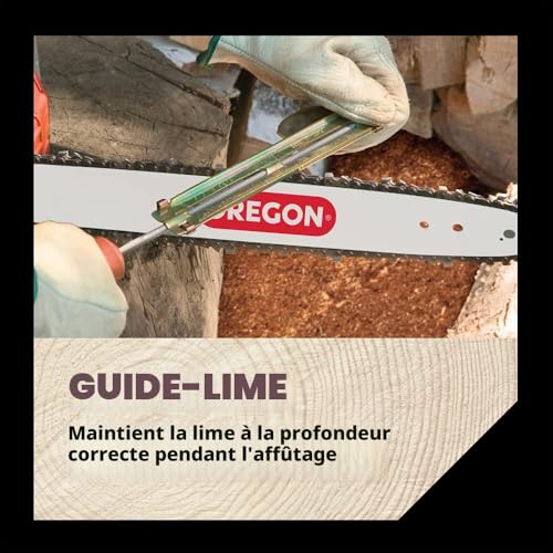 Oregon - Kit d'Affûtage Universel Portable pour Tronçonneuse, Limes Rondes 5/32" (4 millimètres) / 3/16" (4,8 mm) / 7/32" (5,5 mm), Lime Plate, Manche, Guide de Lime et Pochette (617067)