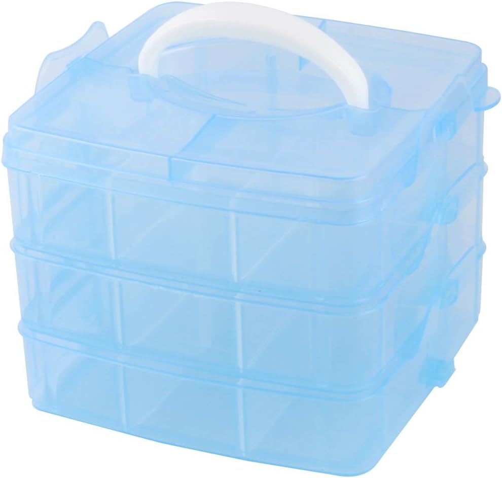 Ruilogod Household Plastic Detachable 3 Layers 18 Grids Carry Storage Case Organizer (id: fff cd5 f34 58b 48b
