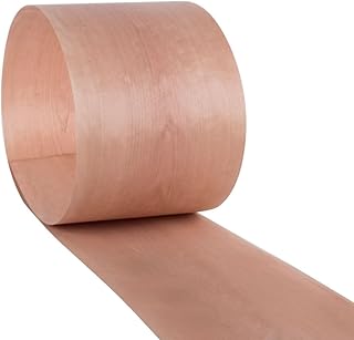 Natural Cherry Thin Wood Veneer - Wavy Grain, 6" Width - Ideal for Furniture, Speaker Renovation, and Guitar Decoration - Decorative Veneer Sheet, 6" x 98"
