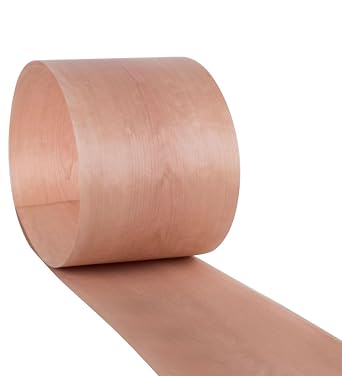 Natural Cherry Thin Wood Veneer - Wavy Grain, 6 Width - Ideal for Furniture, Speaker Renovation, and Guitar Decoration - Decorative Veneer Sheet, 6 x 98