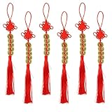 TONGIHS 6 Piezas Fortuna con Nudo Chino Rojo, Monedas Chinas Feng Shui Borla, Rojo I-Ching Suerte Cobre para Riqueza Salud Éxito a Amigo Familia Amante TONGIHS 6 Piezas Fortuna con Nudo Chino Rojo, Monedas Chinas Feng Shui Borla, Rojo I-Ching Suerte Cobre para Riqueza Salud Éxito a Amigo Familia Amante