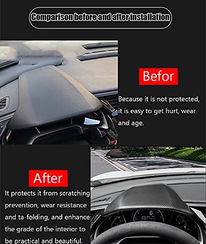 Great-Luck Abs Plastic Dashboard Cover,Dash Cover Custom, Interior Accessories Decaration Sticker 1Pcs/Set(Carbon Fiber Style) For Honda 10Th Civic(2016 2017 2018 2019 2020) Civic Hatchback/Type R #TOP1