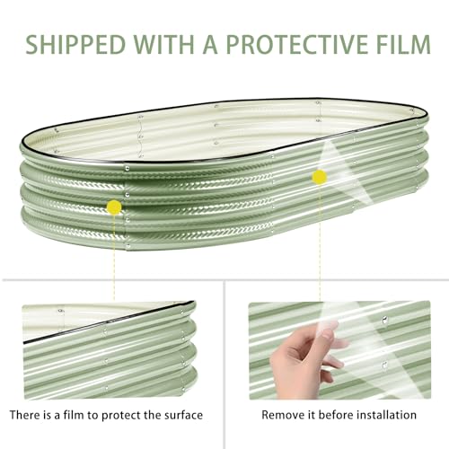 Gartist 2 Pack Raised Garden Bed Kits, 4x2x1FT Cream White Oval Galvanized Outdoor Planter Beds, Easy Assembly Metal Raised Bed for Vegetables, Flowers & Herbs by Gartist - Used condition - US$34.40