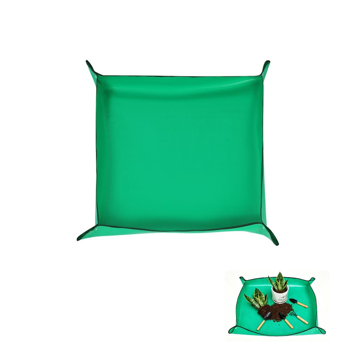 Alfombra para plantar plantas, alfombra de jardinería impermeable, plegable para plantación, cambio de tierra, cambio de maceta, 66×66cm