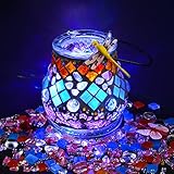 💙Erstellen Sie das süßeste Nachtlicht💙-Die Box enthält eine detaillierte anleitung, um Ihrem Kind zu helfen, die Feenlaterne fertig zu machen. Die Kristall Glitzer Mosaik Fliesen frei kombinieren, um verschiedene Designs zu schaffen. Hängen Sie das fertige schöne flasche an die Wand oder stellen Sie es auf den Nachttisch, um der Raumdekoration einen Hauch von Magie zu verleihen.