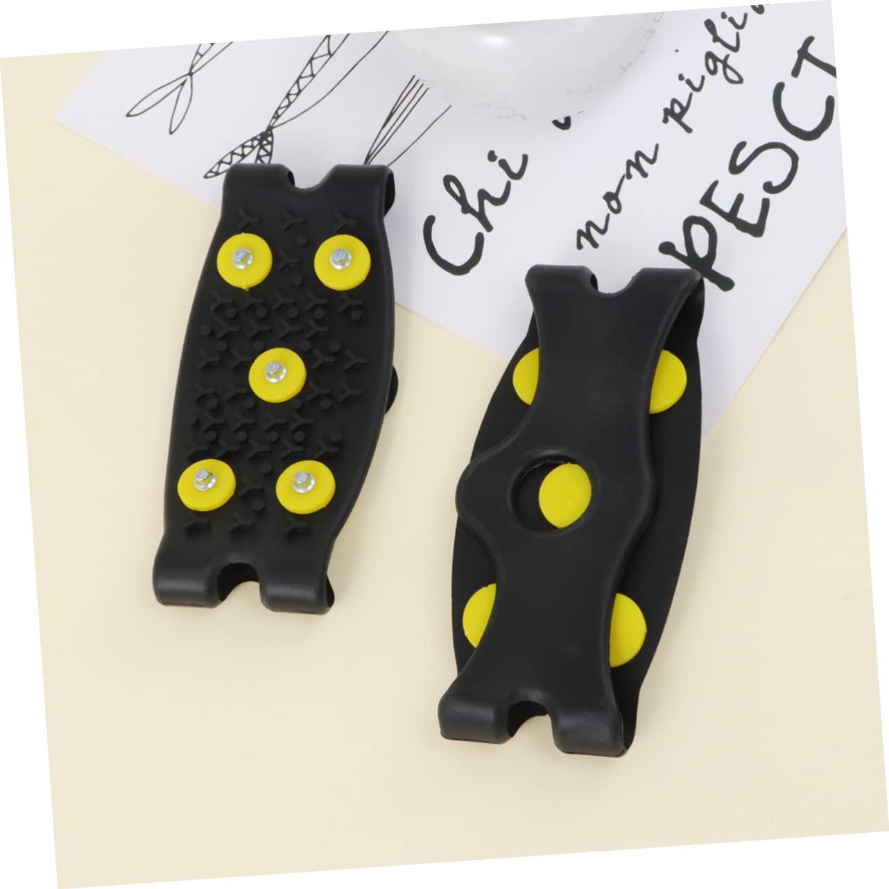 Holibanna Ice Climbing Shoes Cover Anti-Skating Claw Shoe Covers 5 Silicone Grips