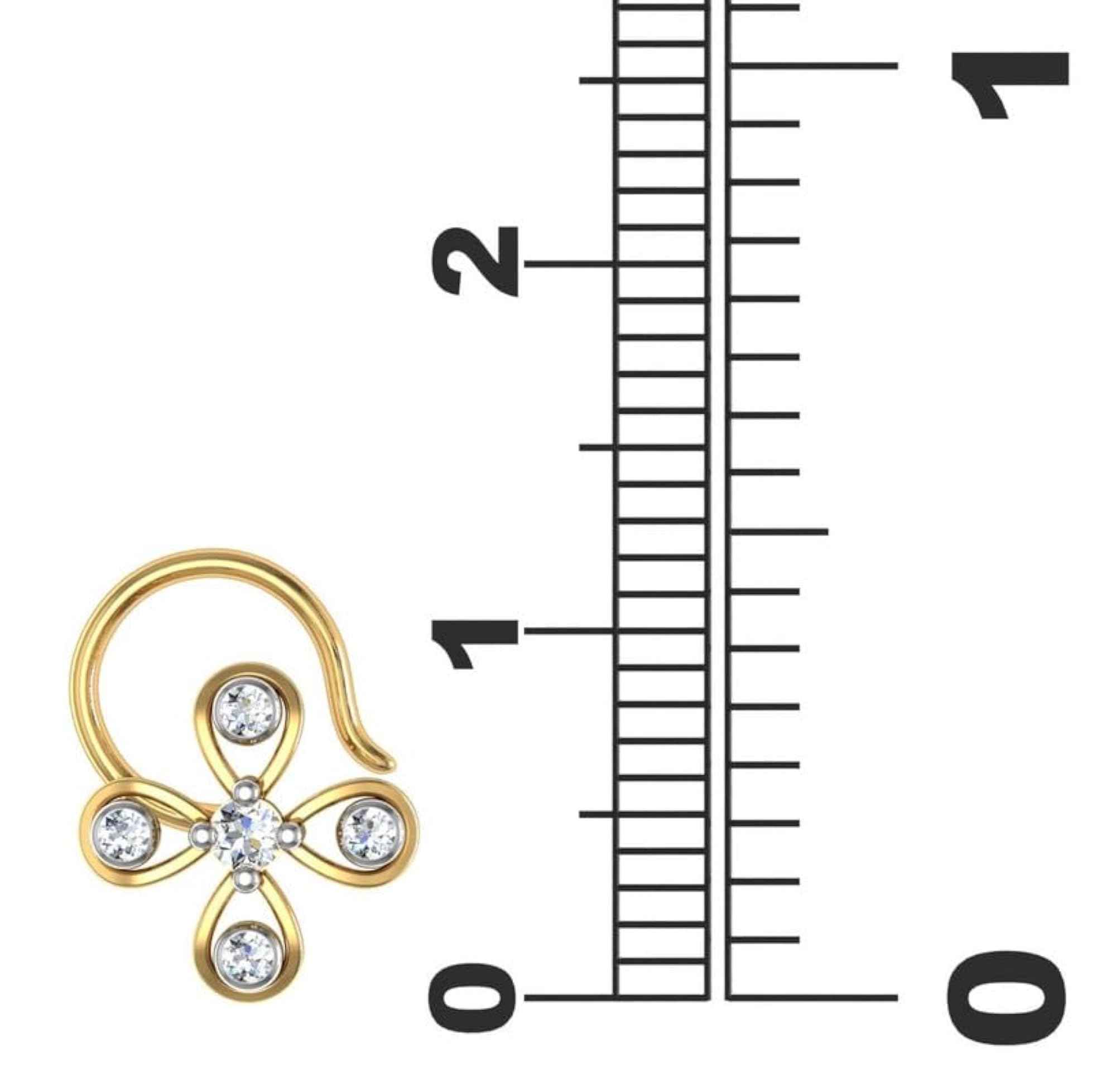 Women's 9K BIS Hallmarked Yellow Gold Stud Nosering