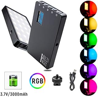 RGB LED Video Light, Portable Mini Built-in Rechargeable Battery LED On Camera Light