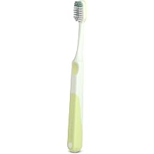 Suavinex, Kids Toothbrush for Ages 6+ Soft Zigzag Bristles - Ideal for Molars, Milk Teeth and Ultimate, Ergonomic and Non-Slip Handle, Green