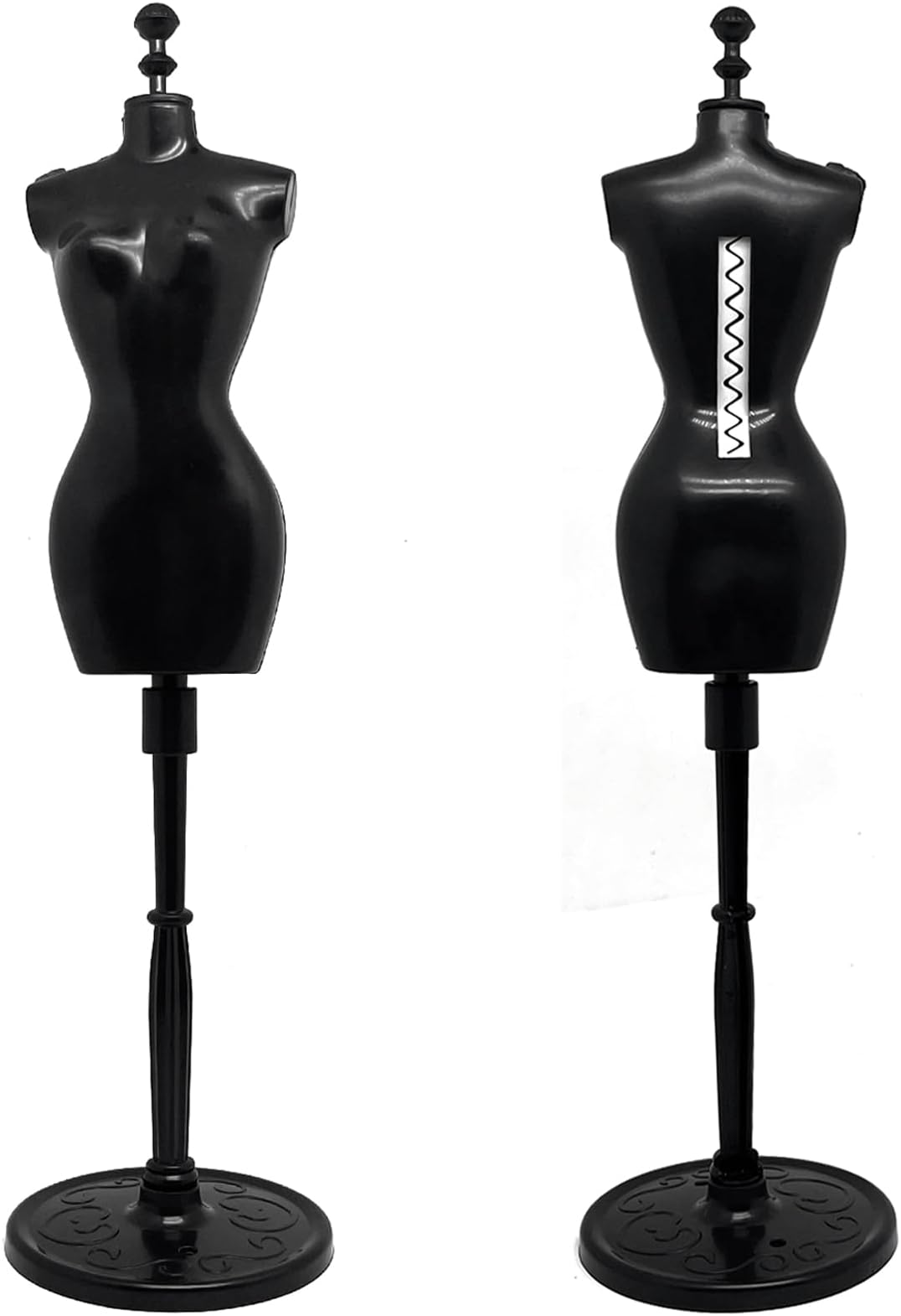 4pcs Mannequin Torso Dress with Base Stand,Mini Size Display Mannequin Body Stand,Female Dress Form Manikin(Black)