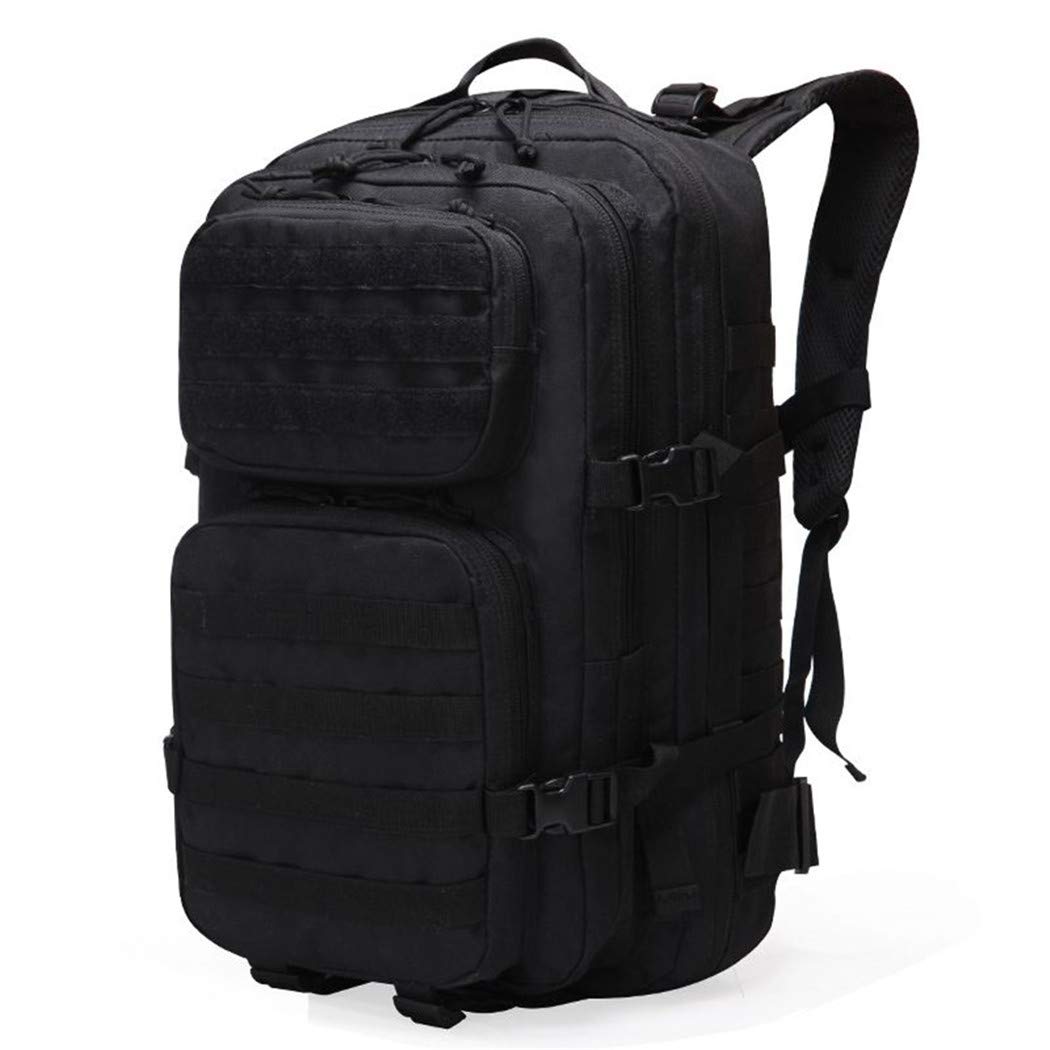 Plecak taktyczny, plecak w kamuflażu wojskowym, obciążony plecak spacerowy z przeciwwagą, odpowiedni do polowania, wędkowania (Black)