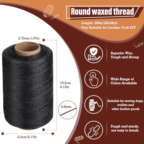 Kit de Reparación para Costura de Tapicería con Aguja y Hilo Encerado (Negro) miniatura 3