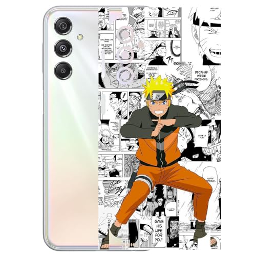 Image of AtOdds - Samsung Galaxy M34 (5G) Mobile Back Skin Sticker - Lamination - Rear Screen Guard Protector Film Wrap (Coverage - Back+Camera+Sides) (Design - Naruto Graffiti)