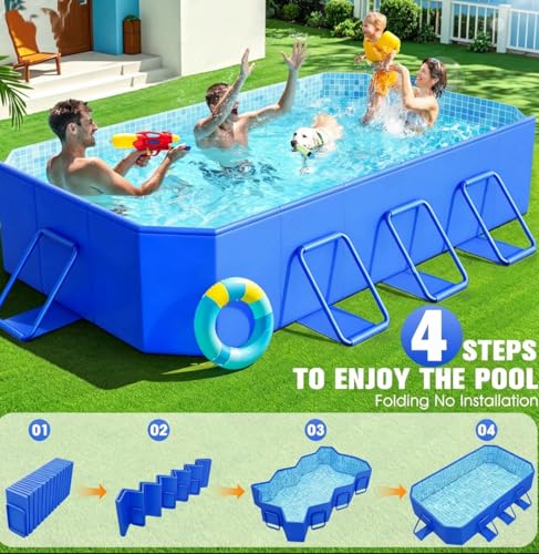 Image of StarOcean Large Foldable Pool,Non-Inflatable Swimming Pool Adult 118x73x20 | 2026 Kid,Adult Collapsible Pool Hard Plastic,Overthickened Extra Large Foldable Pool,Portable Folding Kid Pool for Backyard