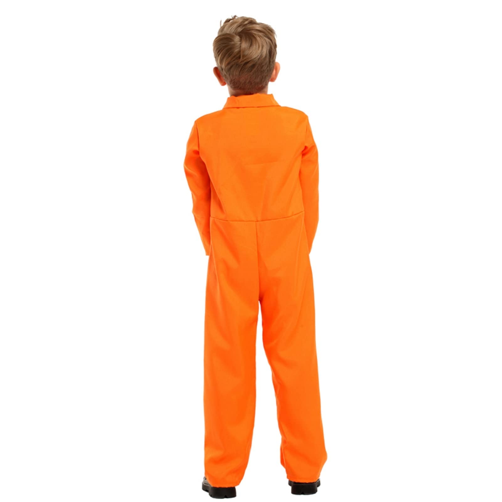animacoser Prisoner Costume Kids,Orange Prisoner Jumpsuit with Handcuffs,Jailbird Inmate Prison Uniform,Halloween Costume for Boys Girls - Image 4