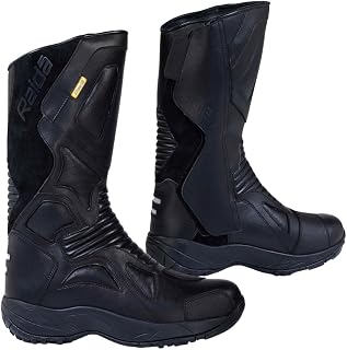 Raida Explorer Motorcycle Boots | Ankle, Shin, & Heel Protection | Memory Foam Insole | Leather (Black, 9) Price In India