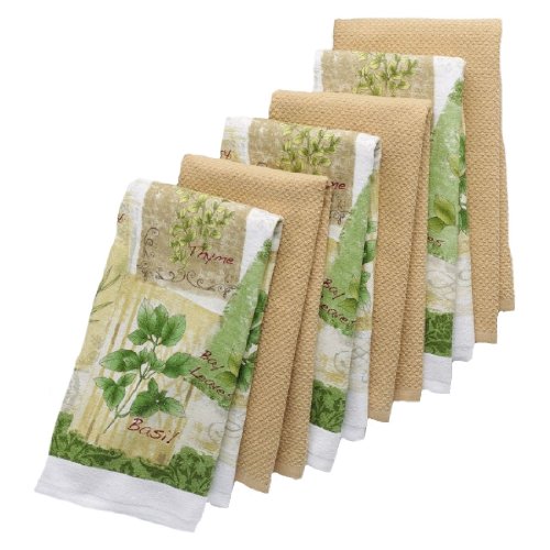 The Big One 6 Pack Herb Kitchen Towels