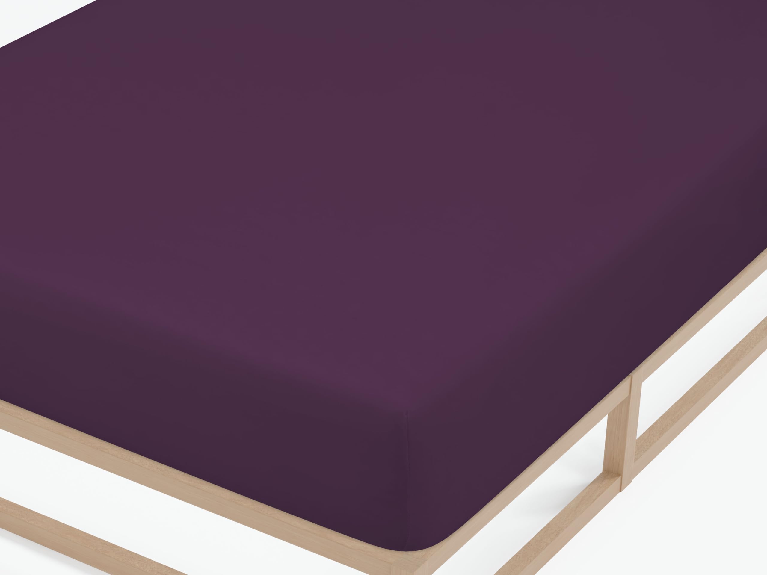 biberna Feinjersey Spannbettlaken 180x200-200x200 cm Flieder | 100% Baumwolle Spannbetttuch für Doppelbetten | Atmungsaktiv, Bügelfrei & mit Rundumgummizug | Oeko-TEX Zertifiziert | Modell 0077144