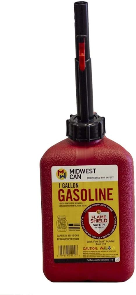 Quick-Flow Spout Midwest Can 1210 Auto Shut Off Gasoline Can - 1 Gallon : Automotive