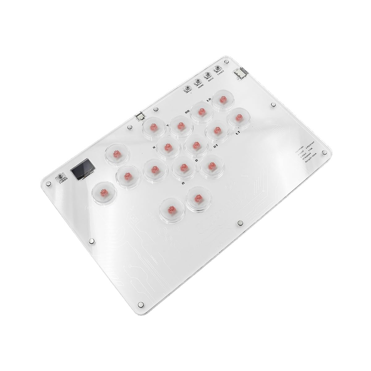 Sarini Tastiera da Combattimento,Console di Gioco Arcade a 16 Pulsanti,Controller di Gioco Joy-Stick Stickless Arcade con RGB Personalizzato per PC/P-S4/PS3/Switch