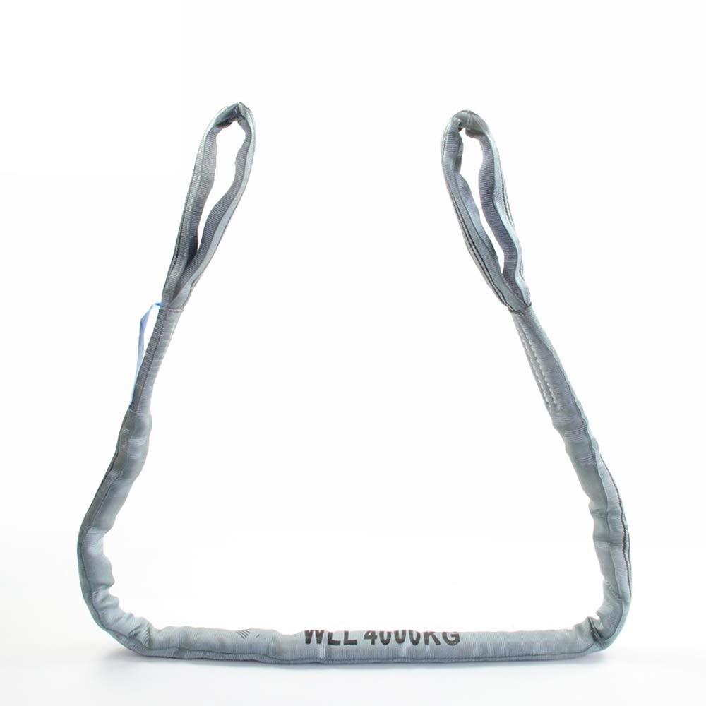 Élingue de Levage Élingue en chaîne, Élingue de Levage, Limite de Charge de Travail 4 tonnes, élingue Grise de 1 à 10 mètres avec Fibre de Polyester, élingue Lourde résistante à l'usure(8m)
