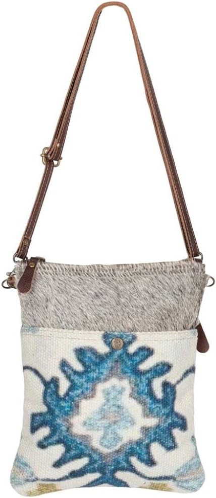 Myra Bag Aztec Purse for Women - Canvas Bag with Real Leather Detailing, Boho Handbags for Women, Cute Western Purse
