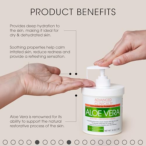 Advanced Clinicals ALOE VERA CREAM Vera Lotion Sun Burn Recovery Cream thumb #2