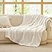 BEDSURE Kuscheldecke Decken für Sofa - Wohndecke, Couchdecke, Überwurf, weiche und warme Fleecedecke, gemütliche Korddecke, Kuscheldecke flauschig, Weiß Creme, 150 x 200 cm
