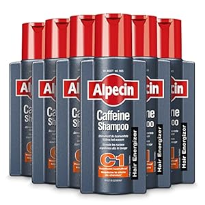 Alpecin Cafeïne Shampoo C1 6x 250ml | Voorkomt en Vermindert Haaruitval | Energizer voor Sterk Haar | Natuurlijke Haargroei Shampoo voor Mannen