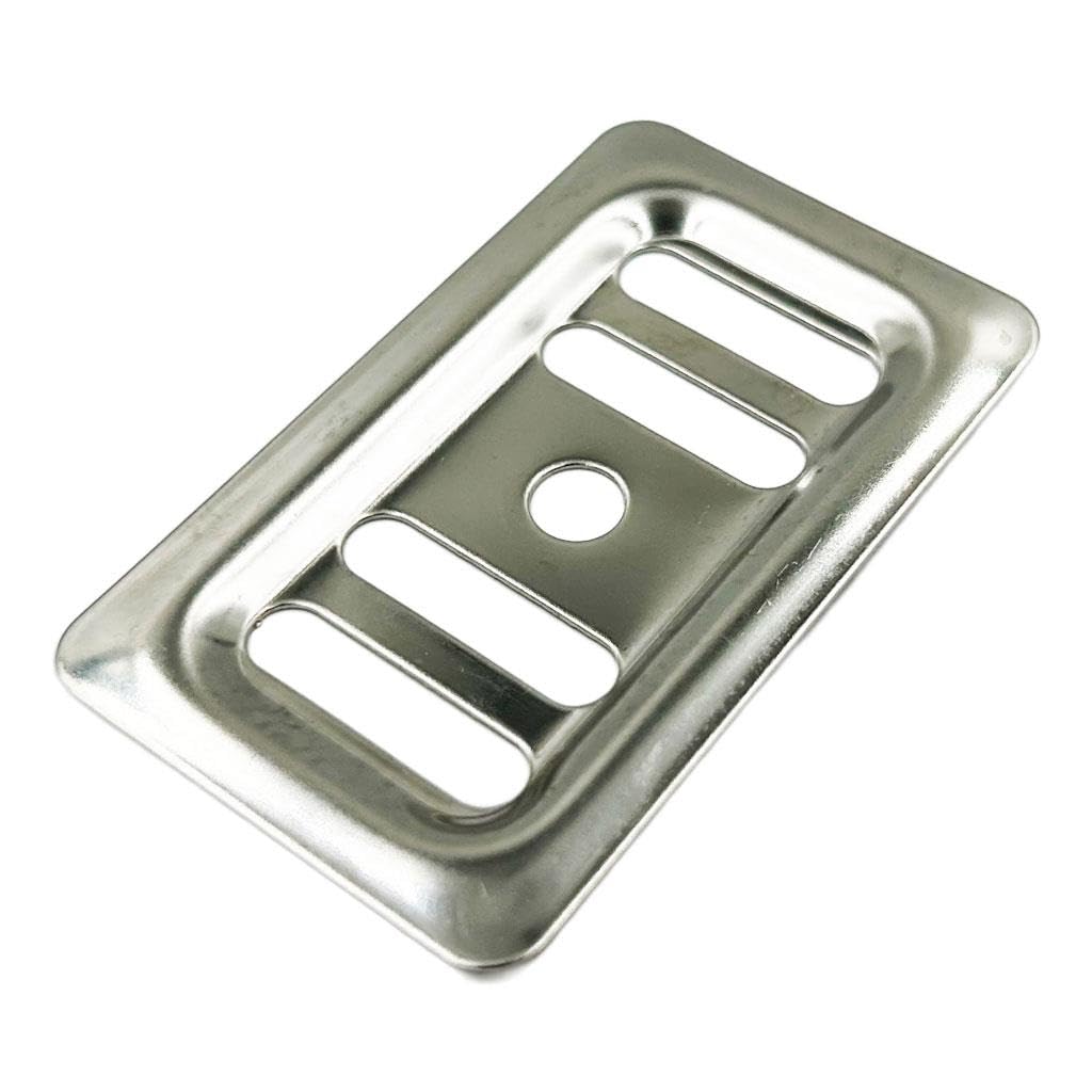 Kitchen Sink Overflow Cover Rectangular Chrome Metal Grill Plate