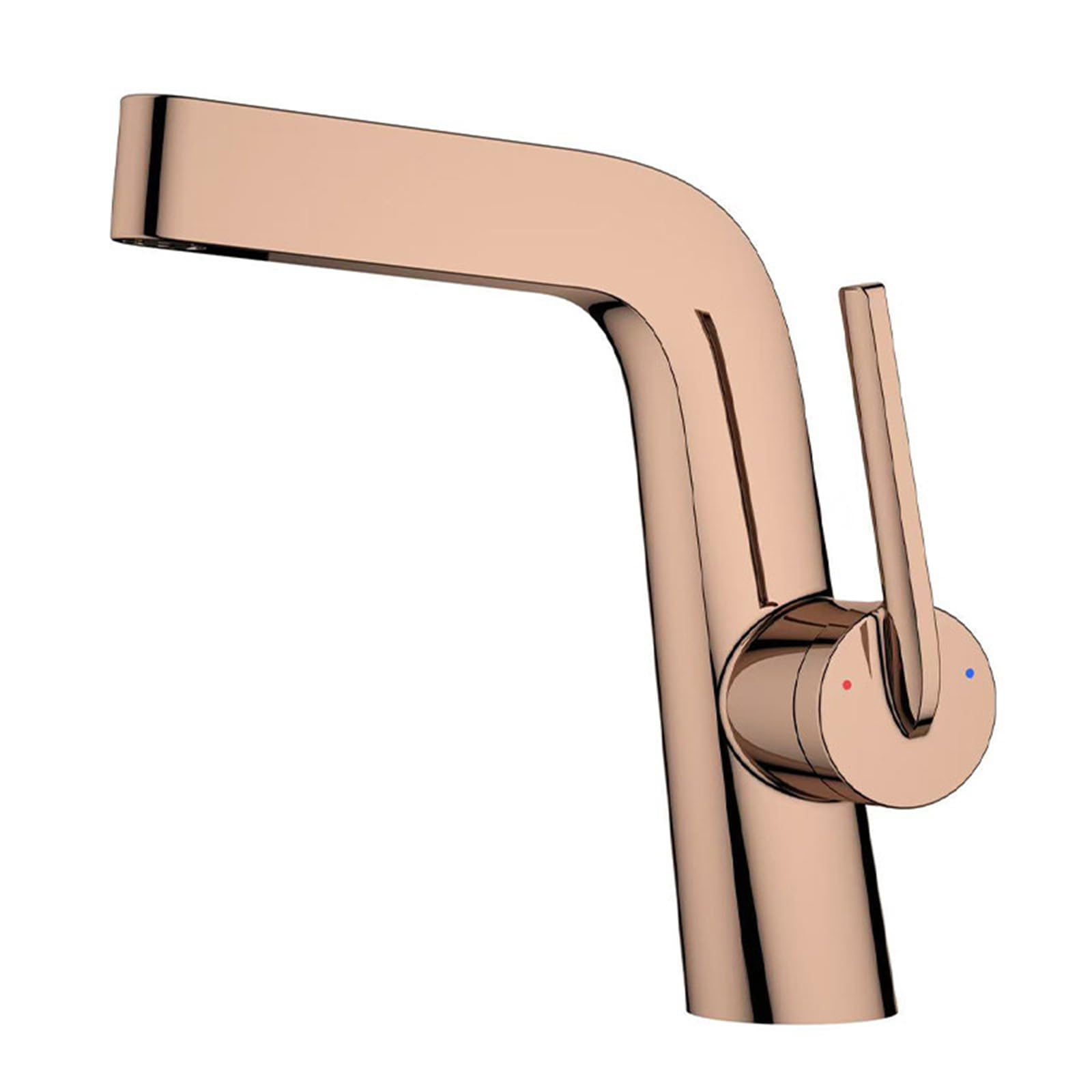 Biaoteng Rose Gold Modern Mixer Tap Bathroom Sink Hot And Cold Taps For Bathroom Basin Brass For Bathrooms
